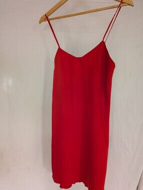 Makara watermelon red upcycled Satin Slip Dress - Small